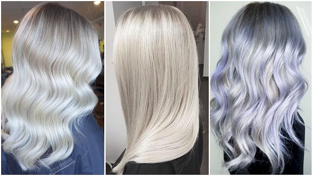 Platinum blonde ashy hair colour
