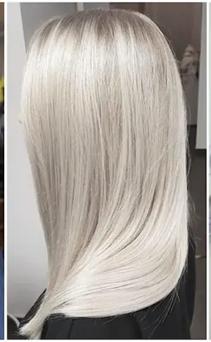 Hair colour platinum blonde ash