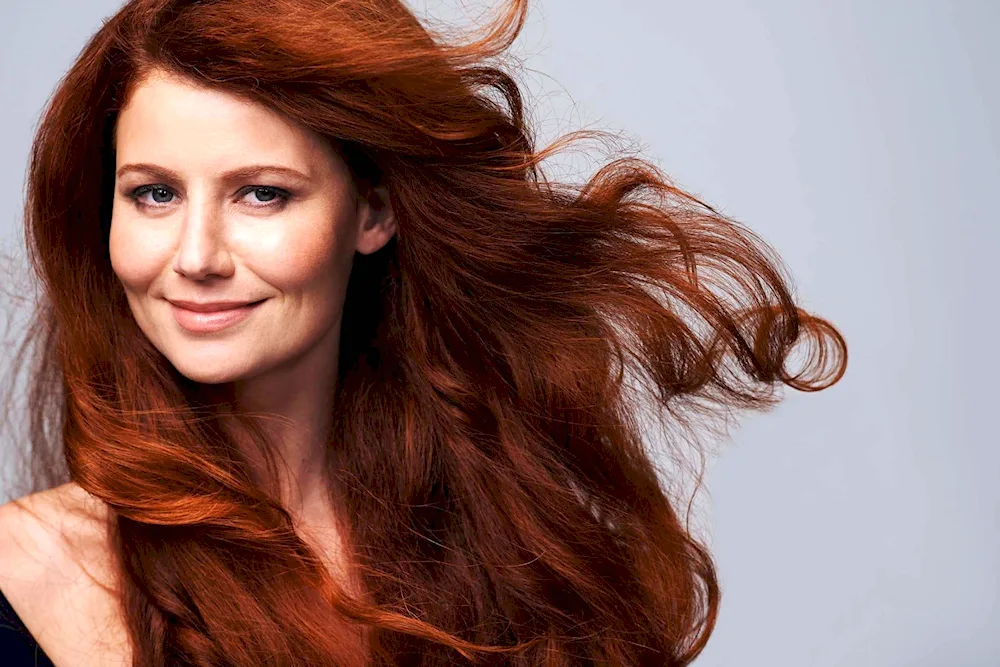 Girl with dark red hair