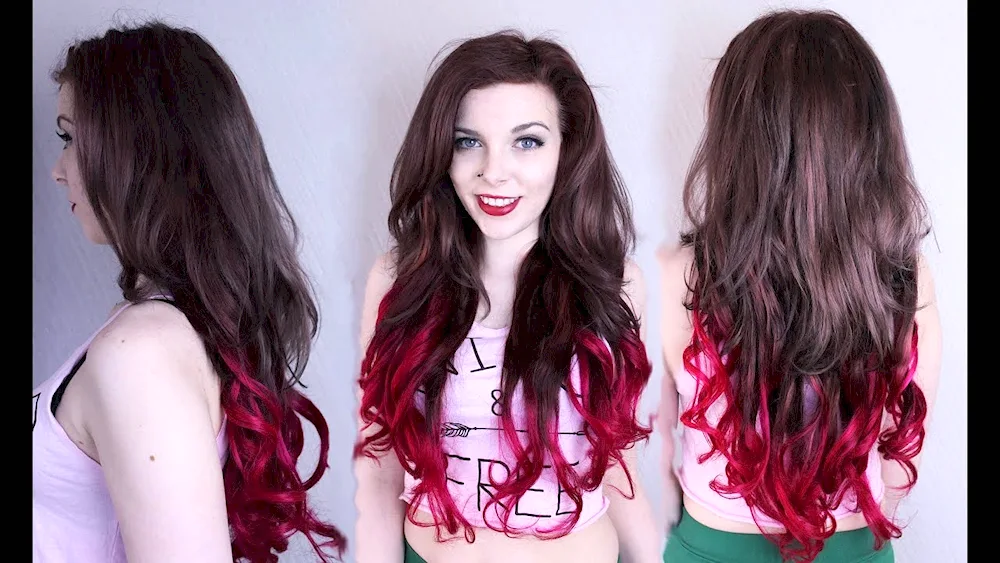 Coloured colouring on long hair