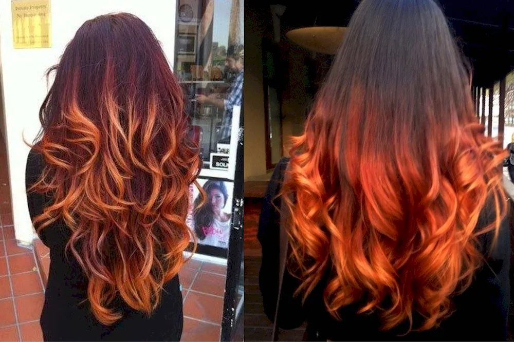 Colour ombré on dark hair