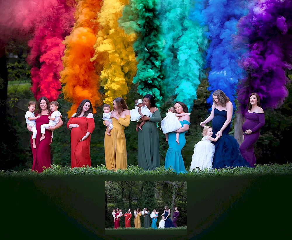 Coloured smoke photo set