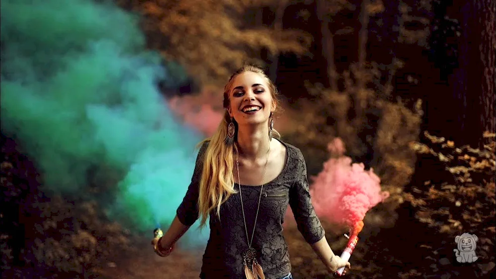 Coloured smoke for photo shoot