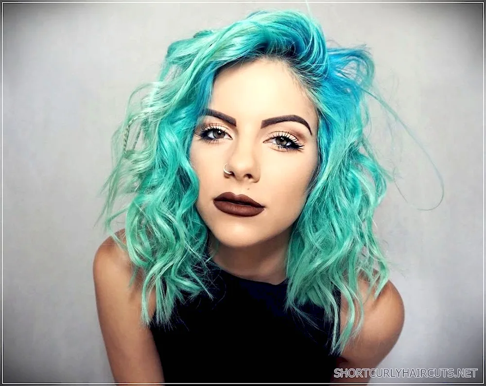 Coloured curly hair