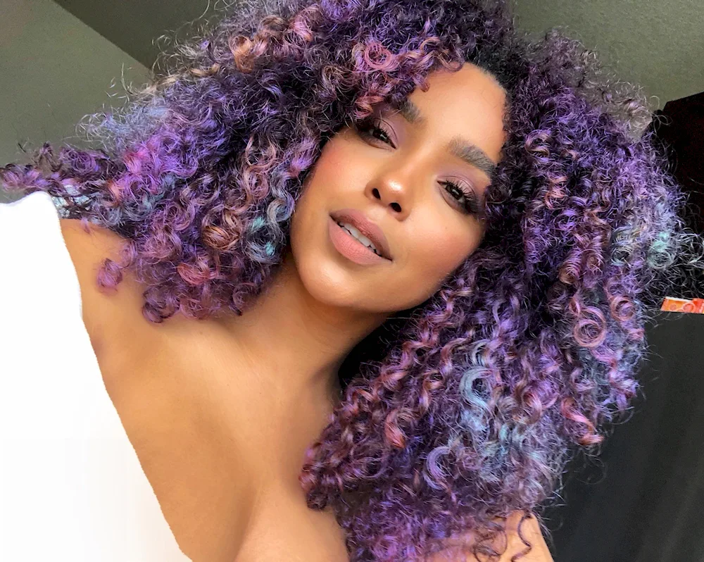 Coloured curly hair