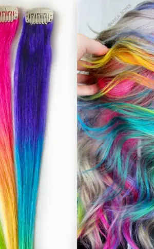Colour strands in hair