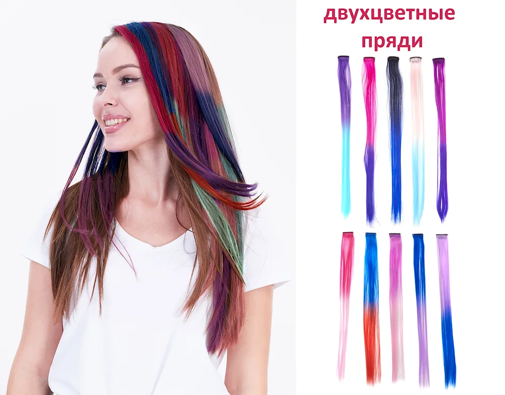 Coloured strands on hairpins