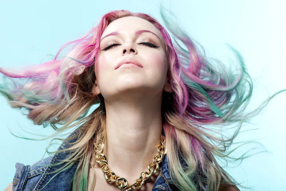 Bright coloured hair