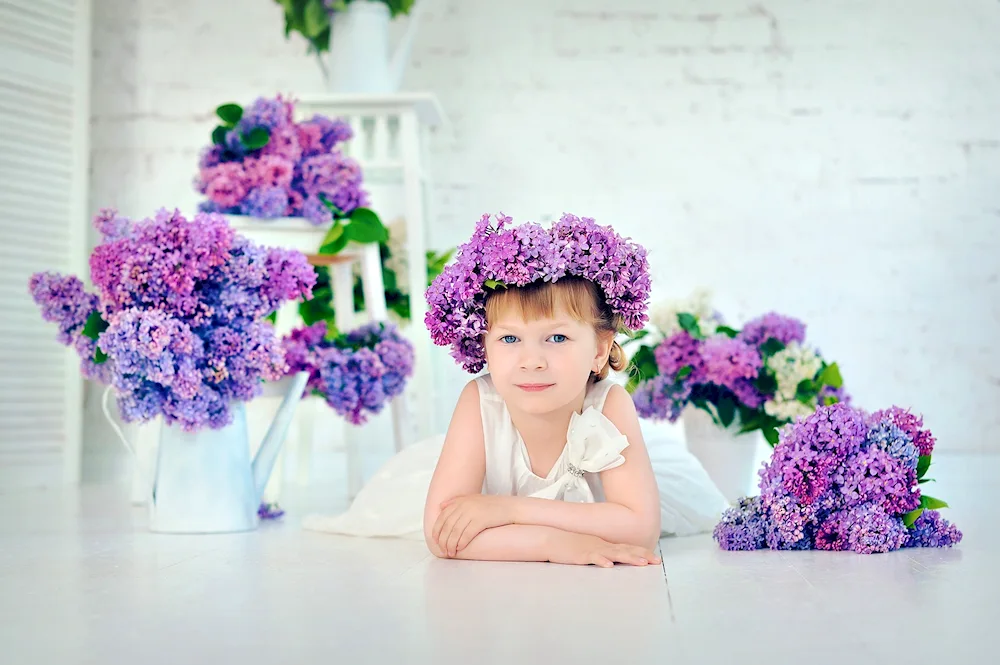 Child with flowers