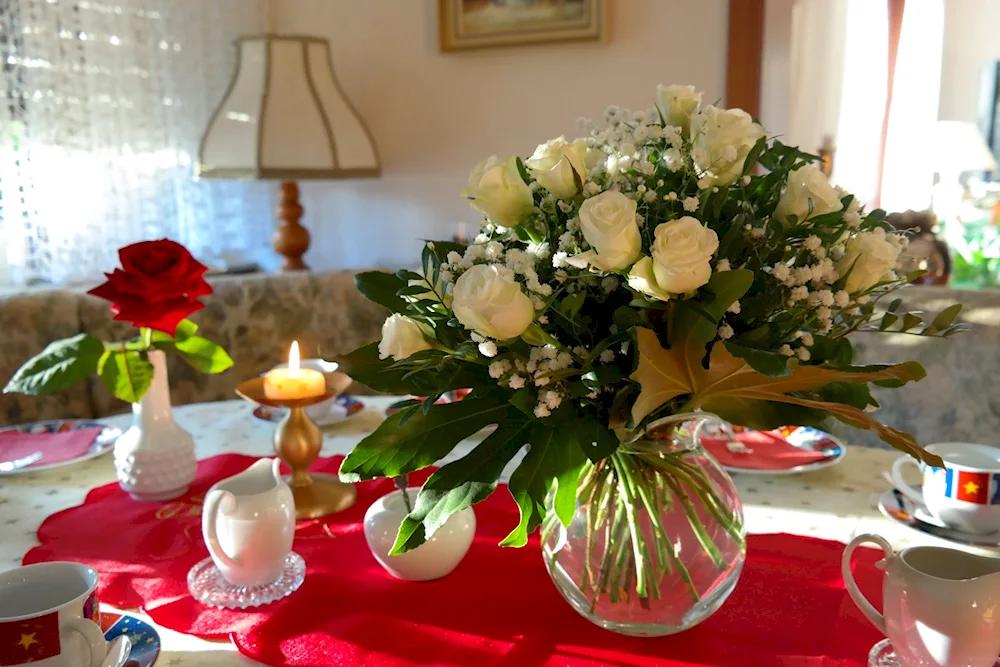 Beautiful bouquet of flowers in a vase