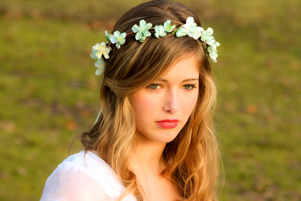 Floral wreath on the head