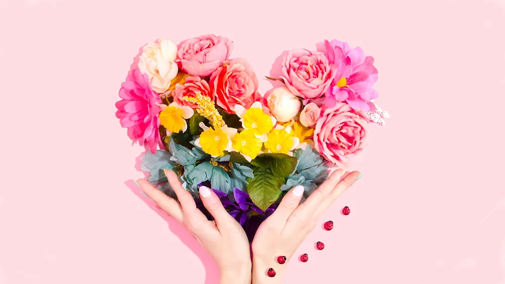 Flowers on the hand.