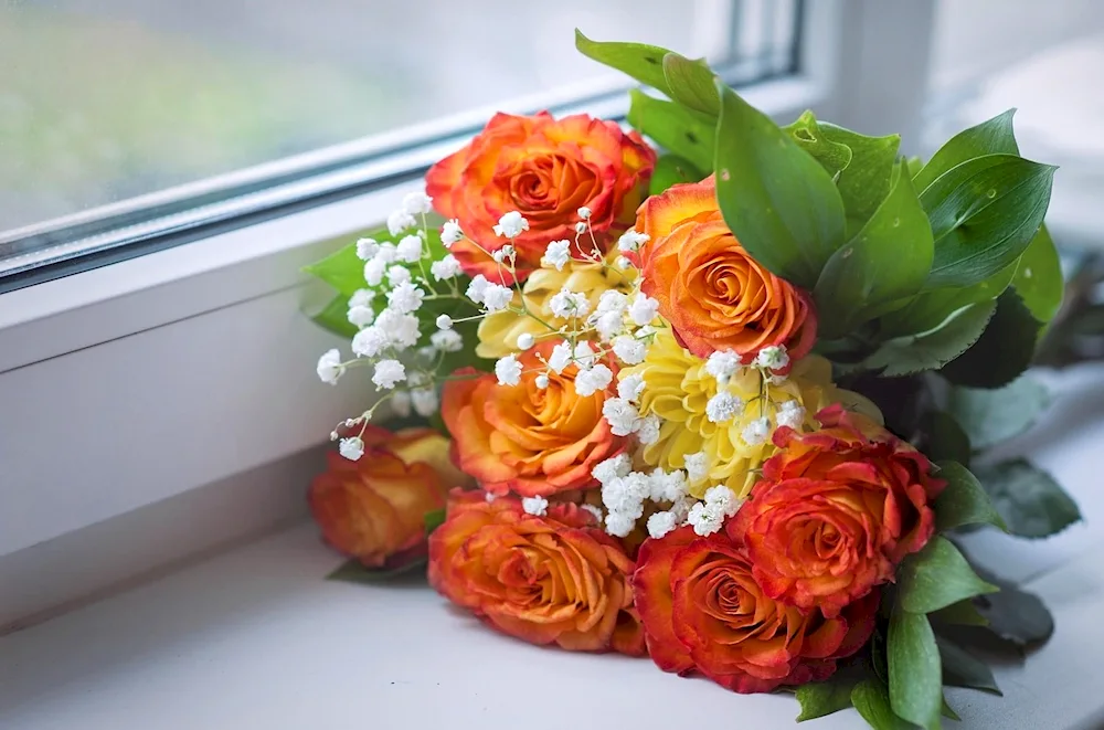 A bouquet of flowers at home