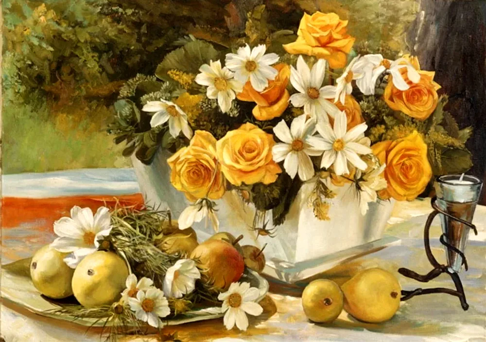 Flowers and Fruit 1939 by Konchalovsky
