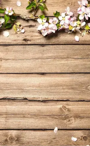 Flowers on wooden background