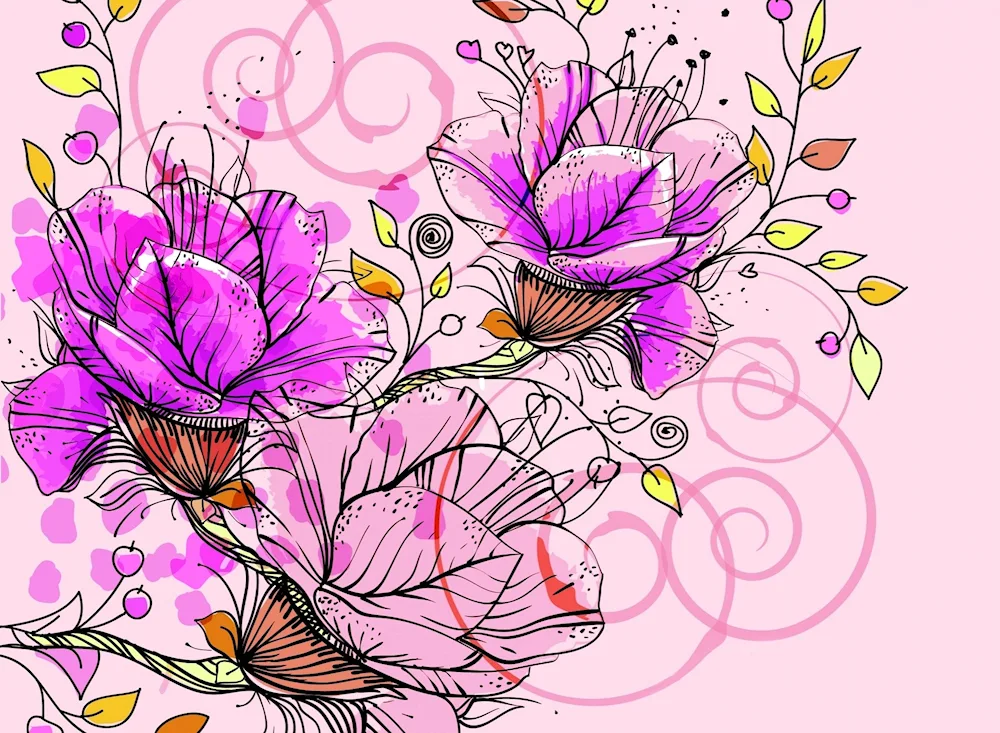 Flowers in pencil