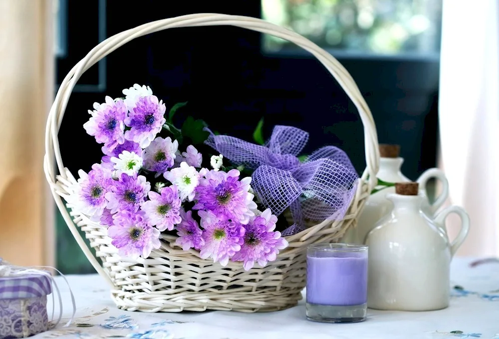 Basket of tulips