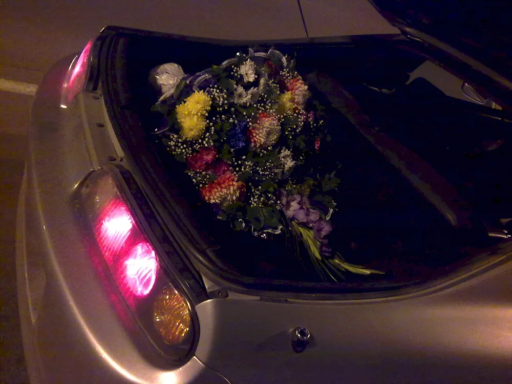 Flowers in the car