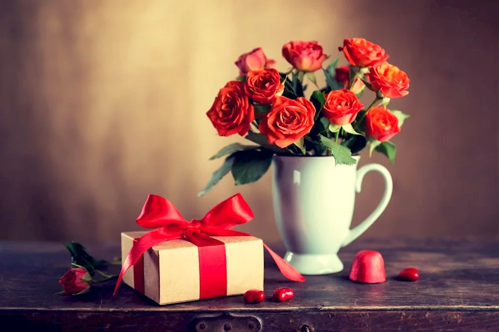 Flowers in a gift