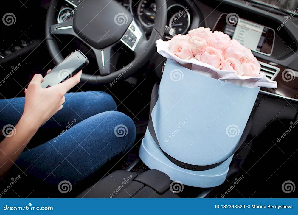 Flowers in the car