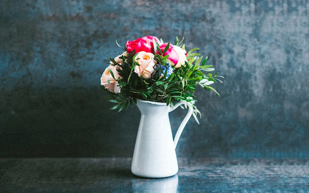 ‘Flowers in a vase on the Marble Table’ by Simon Saint- Jean