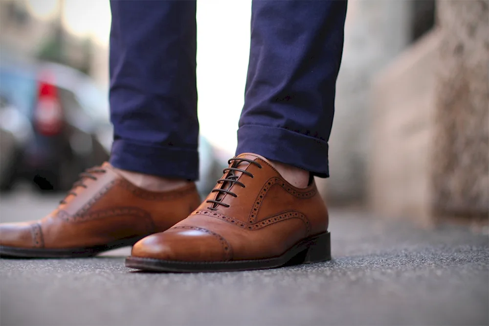 Men's half-brogue Darby oxford shoes