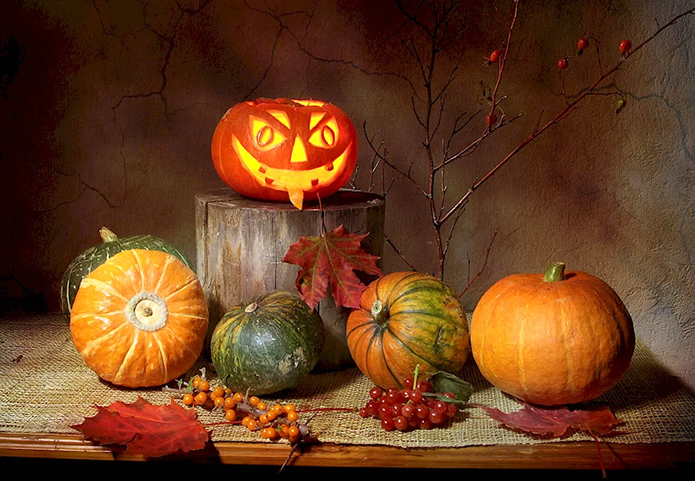 Pumpkin still life vegetables and fruits Khrutsky