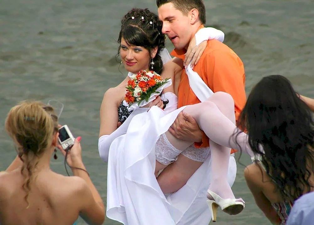 Brides under dress