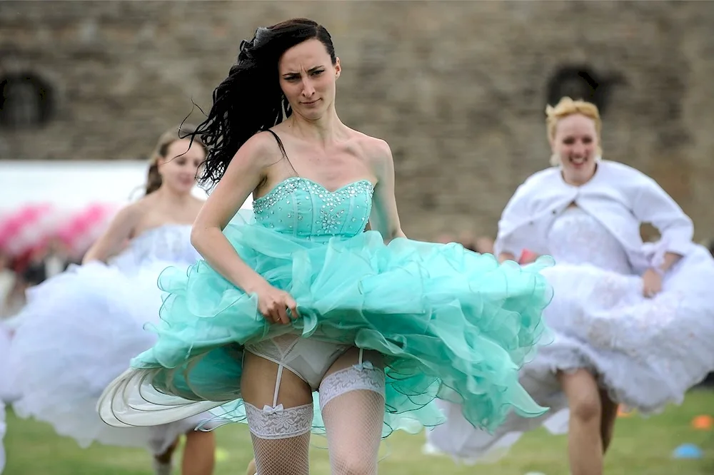 The bride under the dress