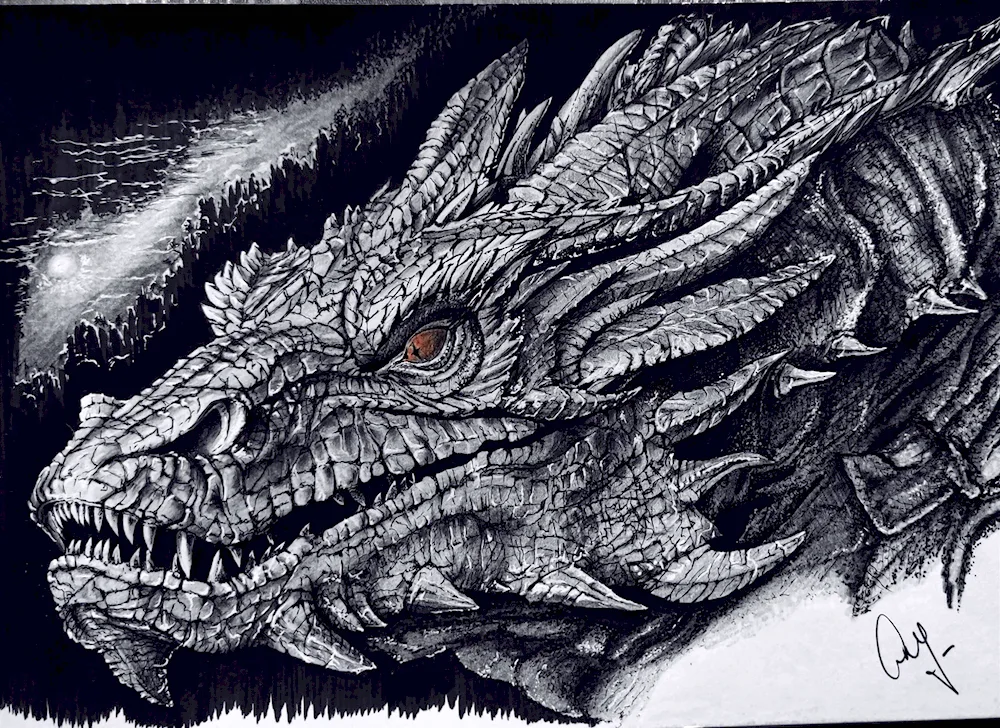 Dragon pencil drawing