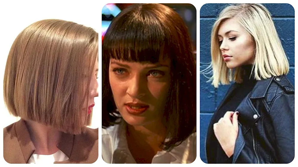 Long bob straight cut with bangs