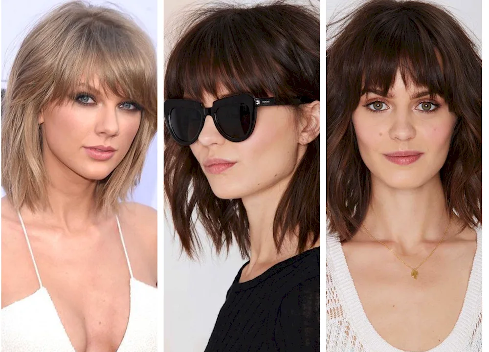 Lengthened bob with ripped bangs