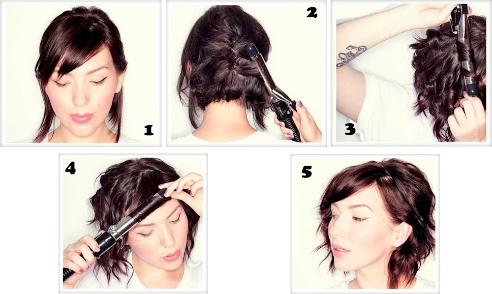 Break curls on bob with iron
