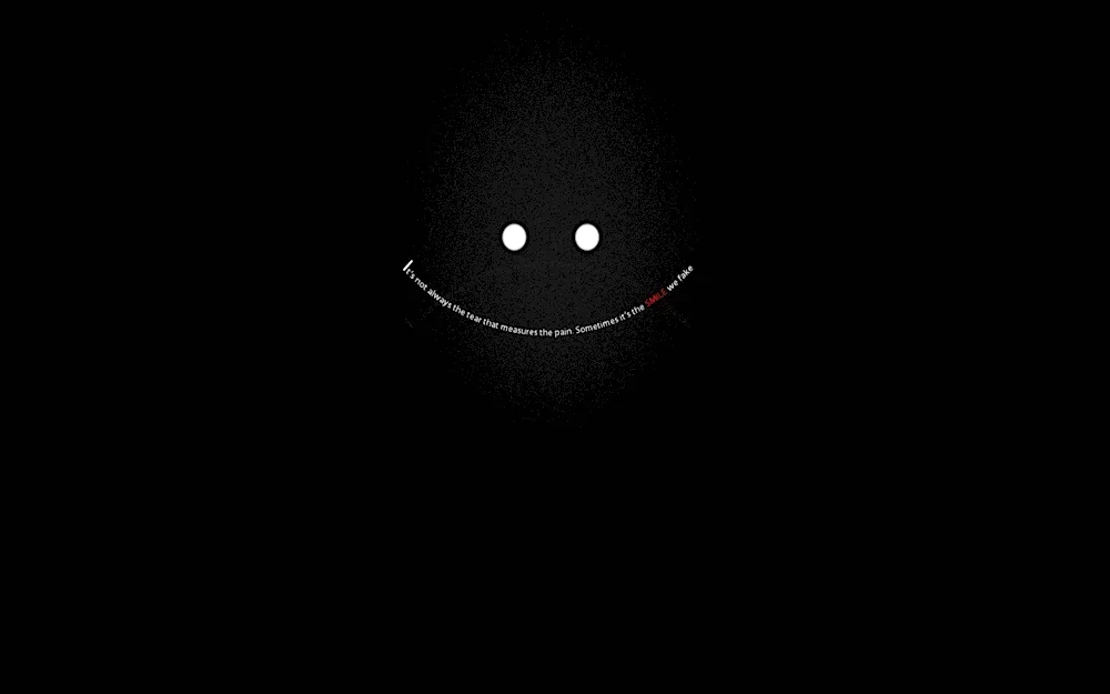 Smile on black background