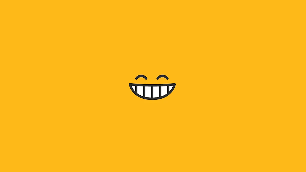 Smile on yellow background