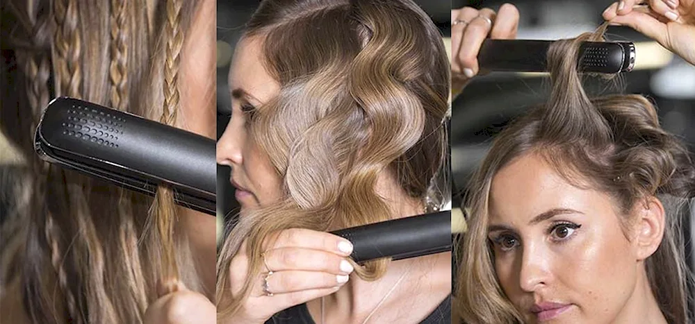 Curls for long hair with a flat iron