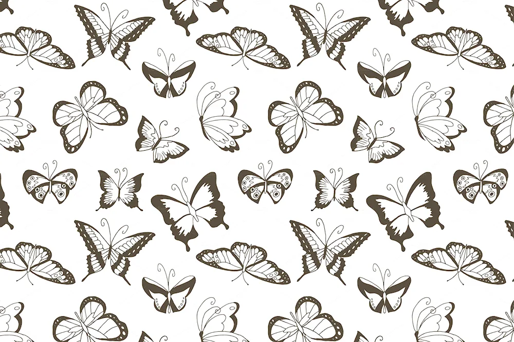 Butterfly pattern black white