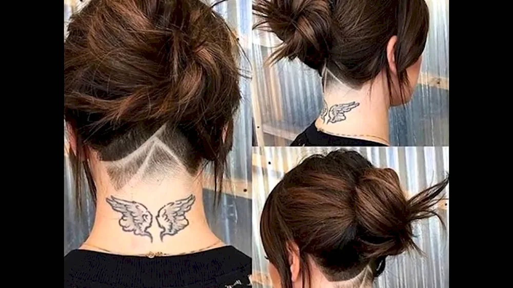 Patterns on the back of the head in a haircut