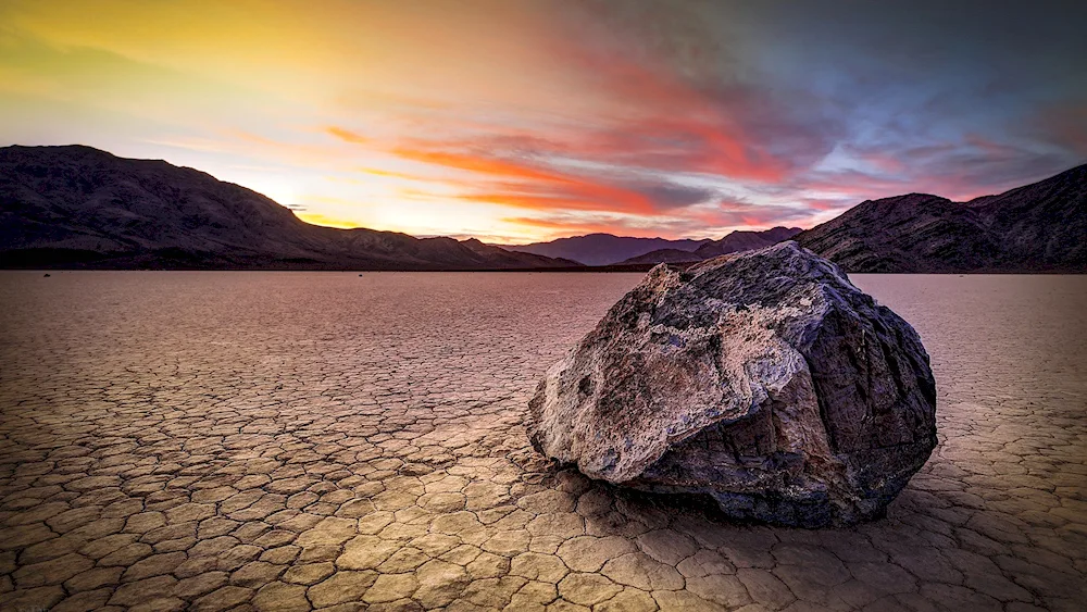 A boulder in the Mojave Desert