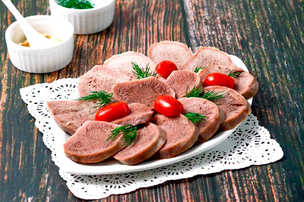 Tongue beef tongue with horseradish