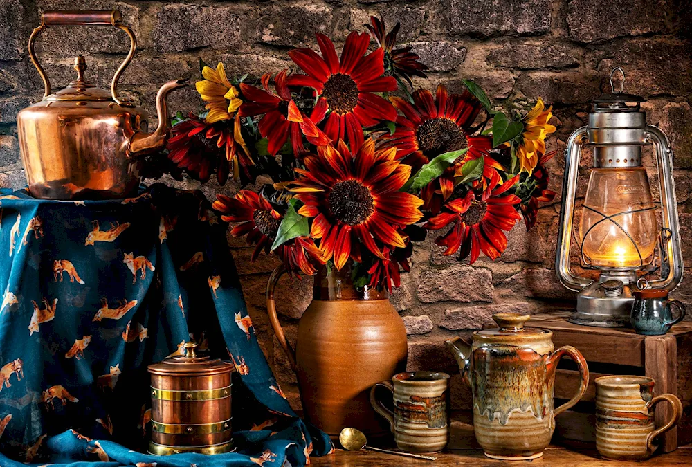 A vase with a cup