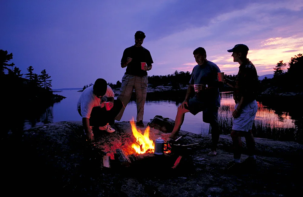 Tourists in the nature