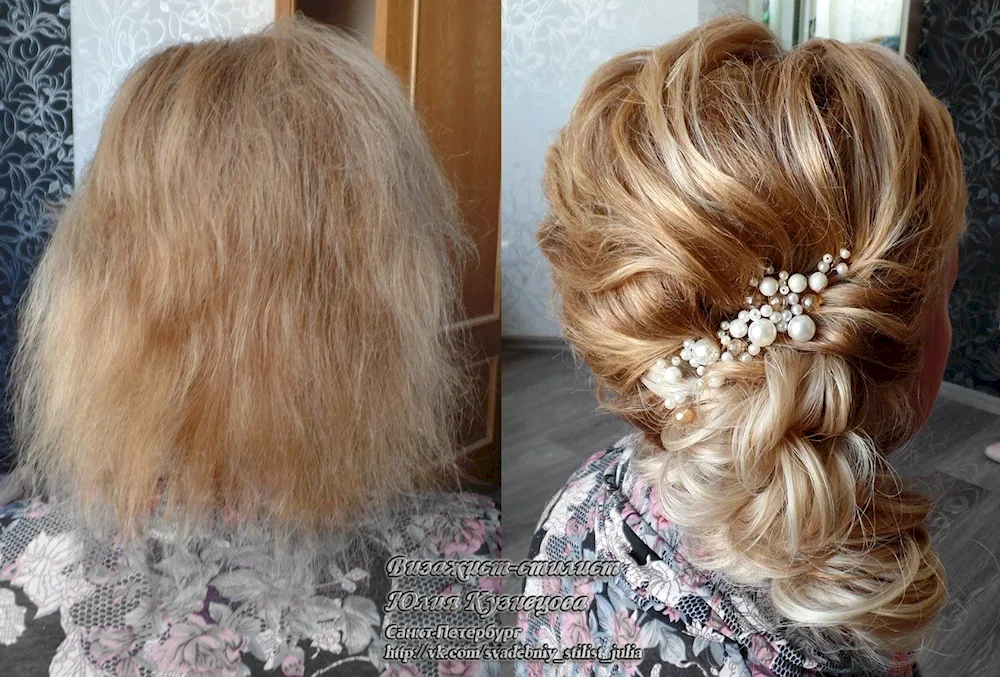 Evening hairstyles for up to shoulder blades