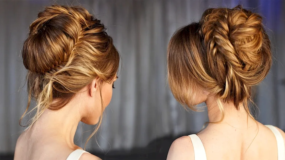 Beautiful bun hairstyle for short hair