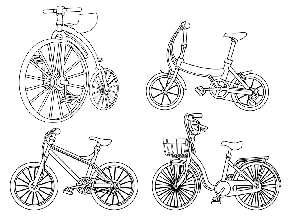 Bicycle for colouring