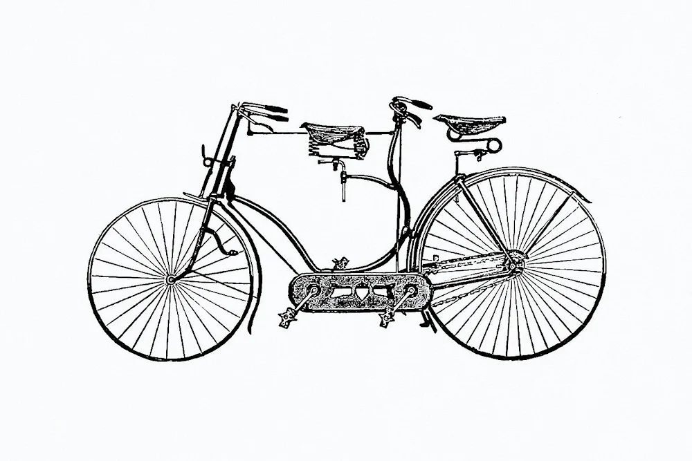 Bicycle. Vintage side view