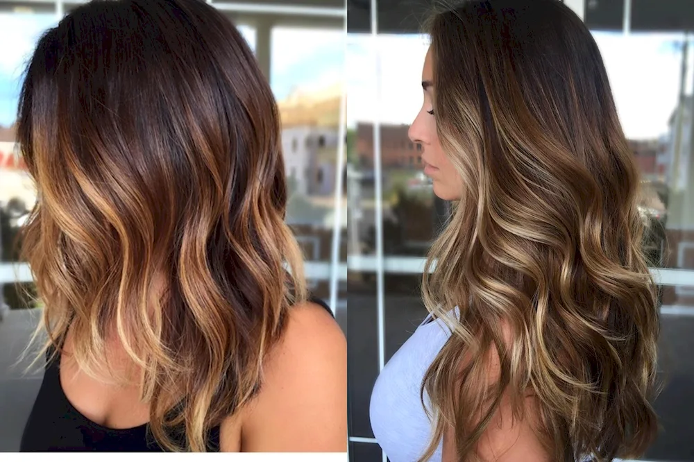 Balayage hair colouring