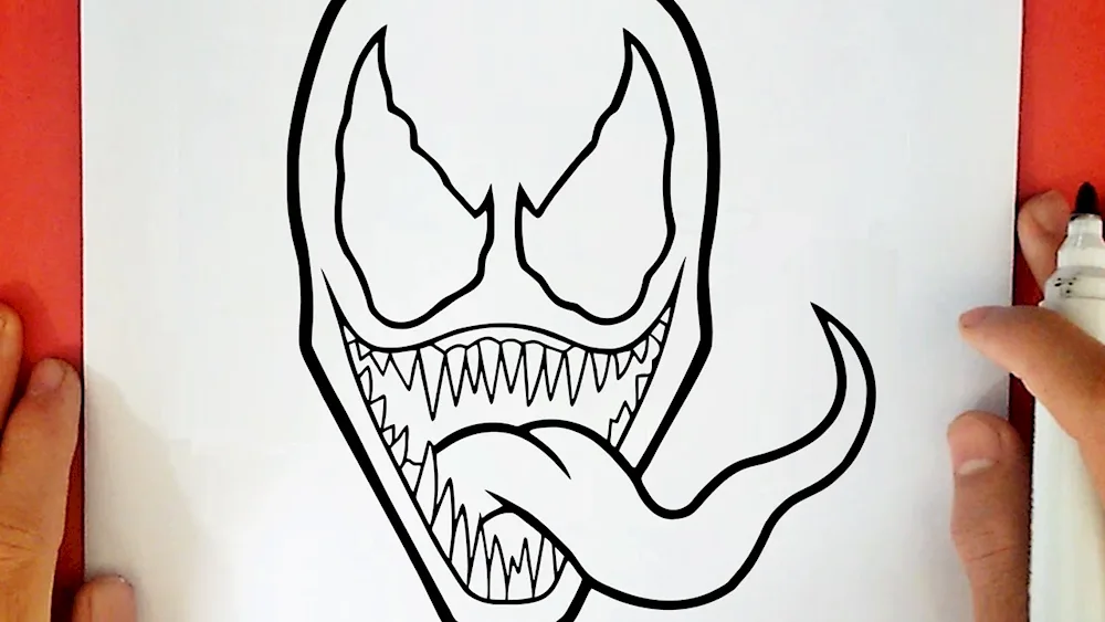 Venom drawing easy