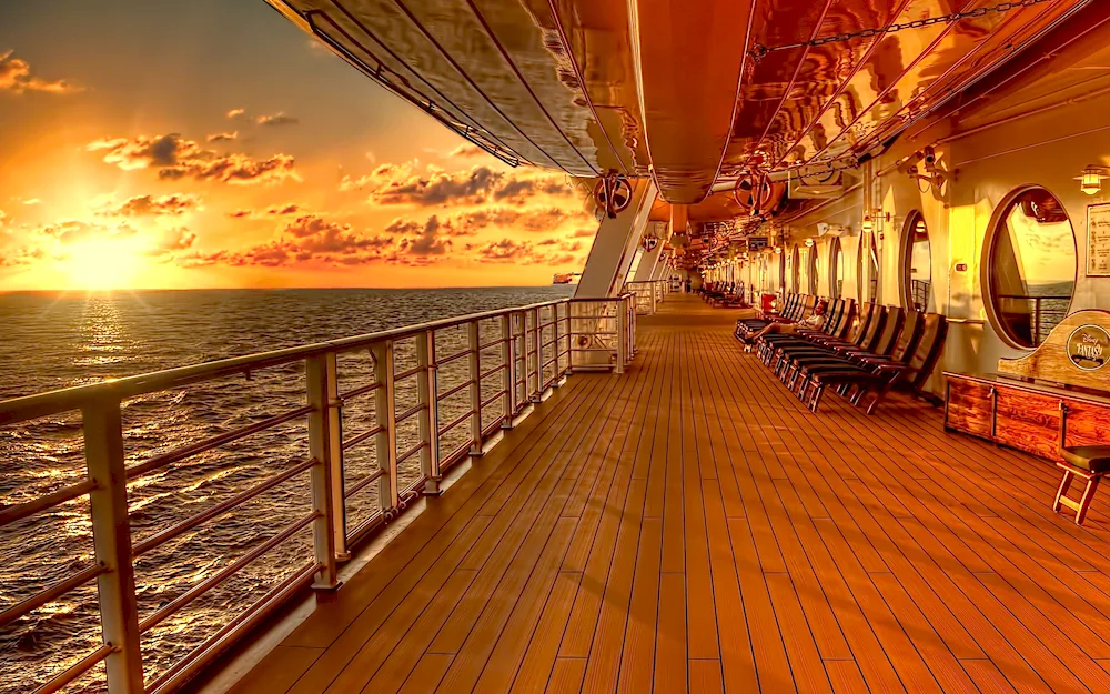 Upper deck of a cruise ship