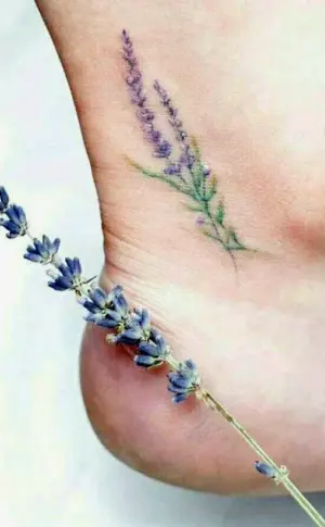 Lavender branch tattoo